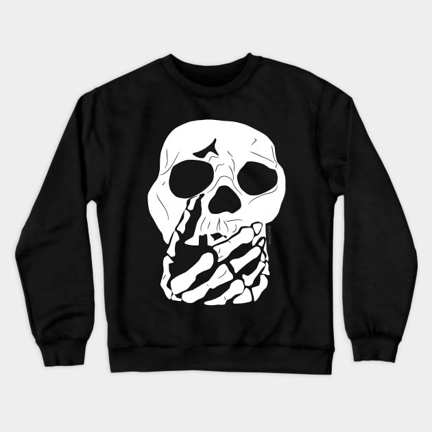 Speak No Evil Skull Crewneck Sweatshirt by BeckyDoyon